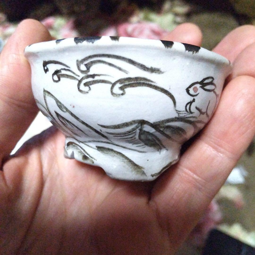 「モダンな織部(おりべ)！」 織部焼向付(むこうづけ)幅8cm 5客セット 骨 モダンな織部(おりべ)！」 織部焼向付(むこうづけ)幅8cm 5客セット 骨